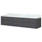 Lexora Home Castor 80" Double Bathroom Vanity in Black with 2 cm White Carrara Marble Top and Rectangular Sinks, , large