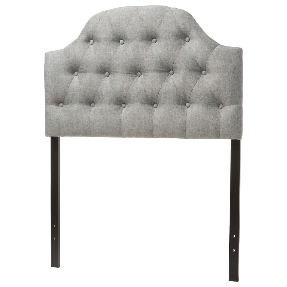 Baxton Studio Morris Twin Upholstered Headboard in Grey, , large