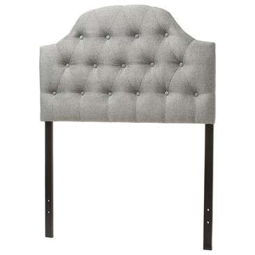 Baxton Studio Morris Twin Upholstered Headboard in Grey, , large