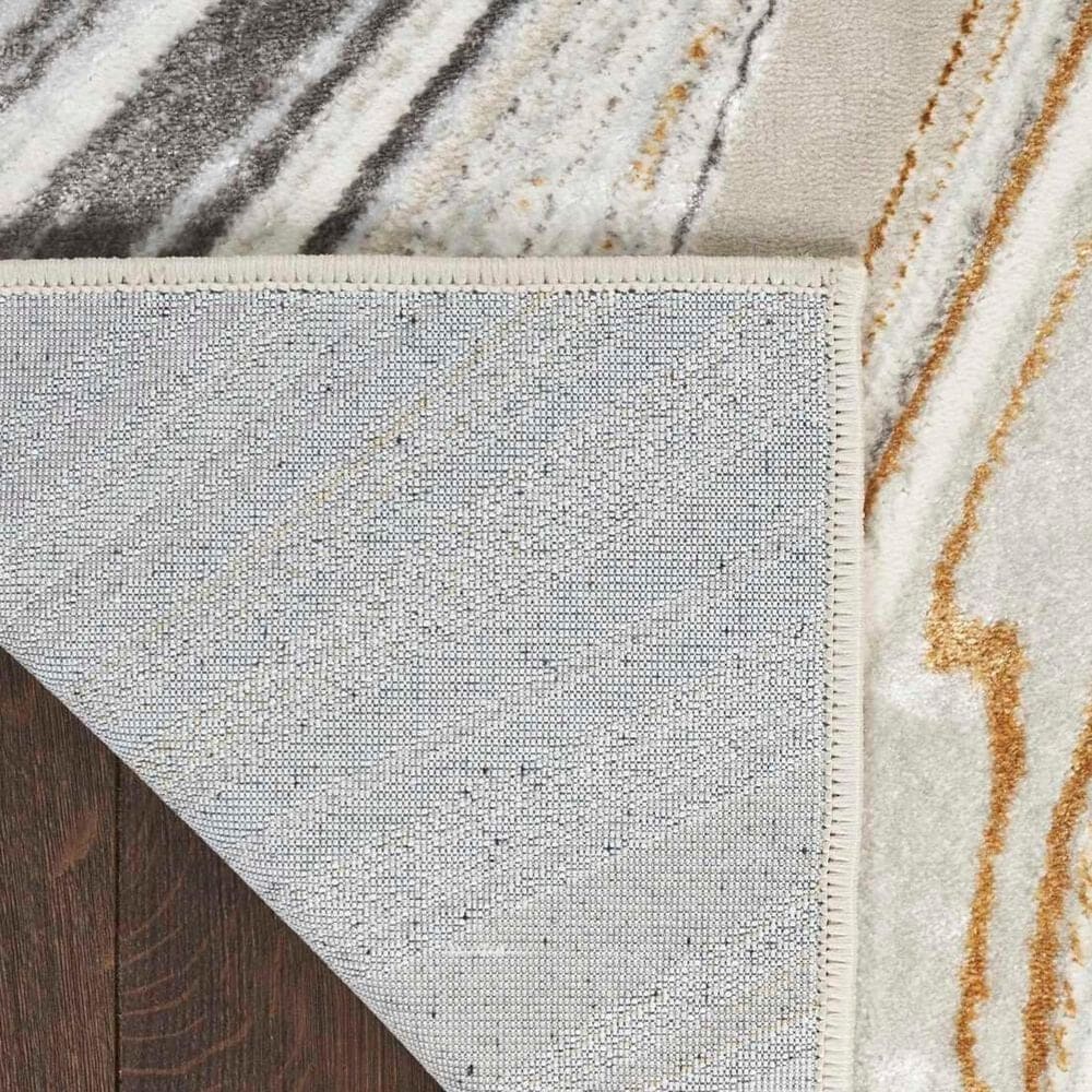 Nourison Glitz GLZ21 Grey and Gold 3&#39;11&quot; x 5&#39;11&quot; Area Rug, , large