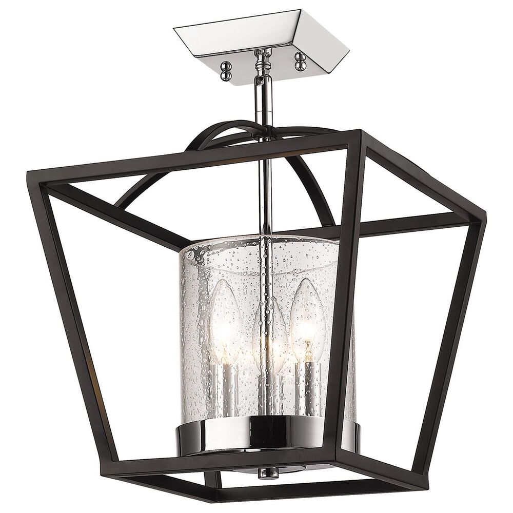 Golden Lighting Mercer 3-Light Mini Chandelier in Matte Black and Chrome, , large