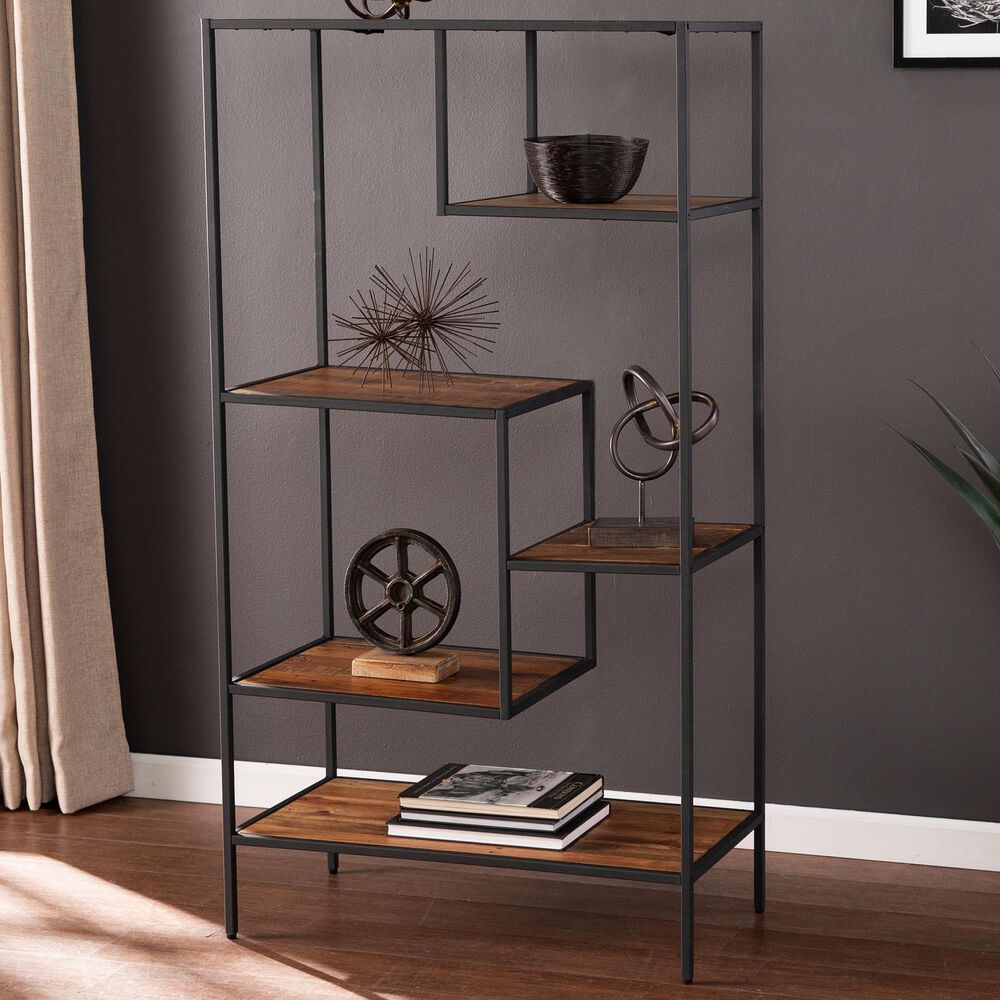 Southern Enterprises Mathry Etagere in Natural and Gray, , large