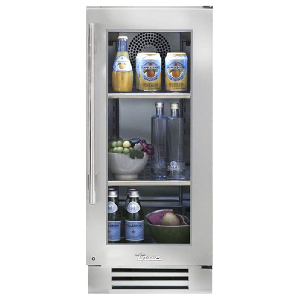 True Residential 3.1 Cu. Ft. Undercounter Refrigerator with Right Hinge and Glass Door in Stainless Steel, , large