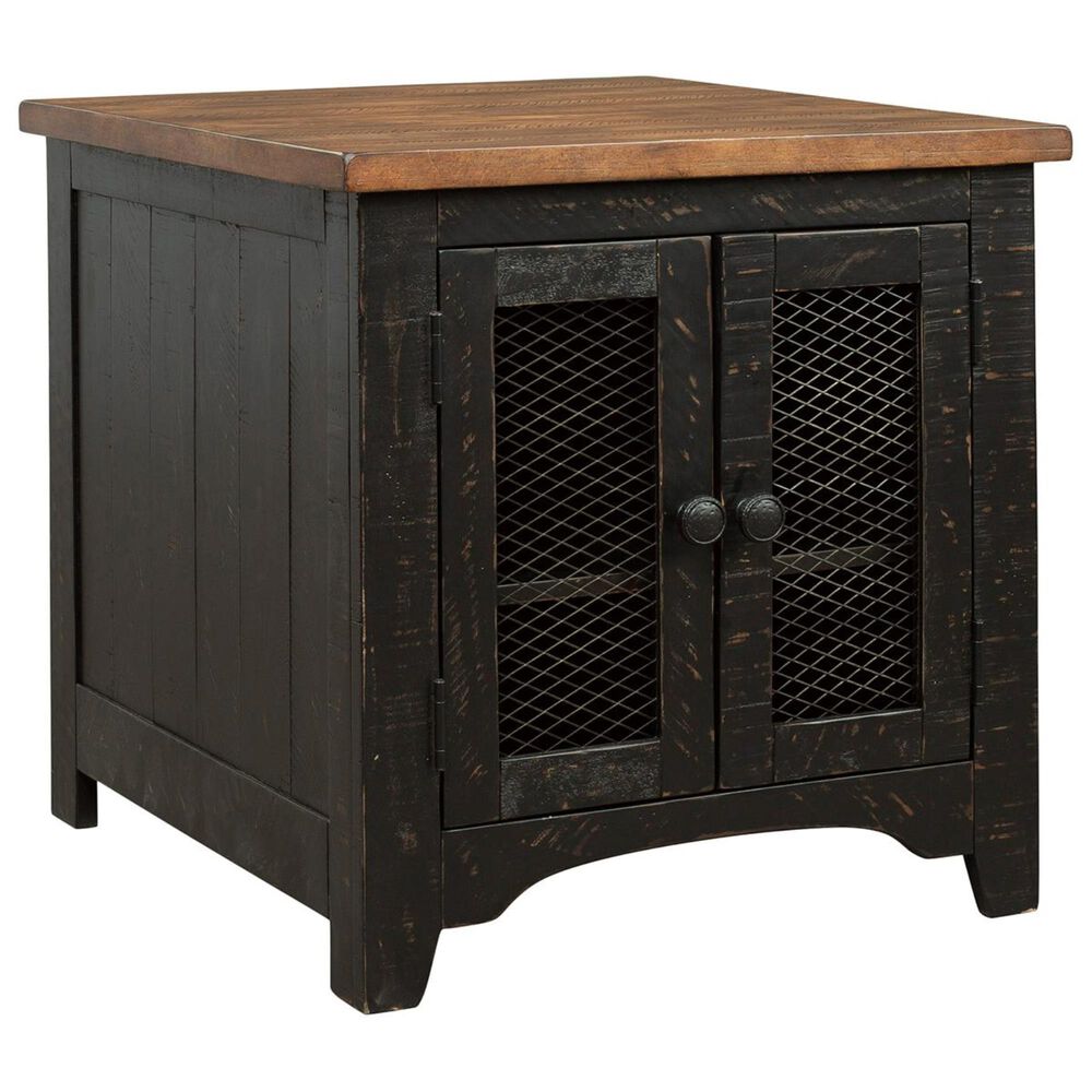 Ashley Valebeck Rectangular End Table in Black and Brown, , large