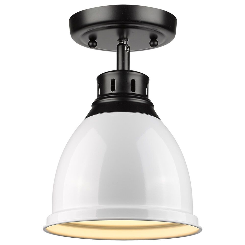 Golden Lighting Duncan Flush Mount in Matte Black and White, , large