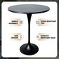 Leisuremod LeisureMod Verve Collection Modern Bar Height Table Black Base with 27 Round Black Marbleized MDF Top, , large