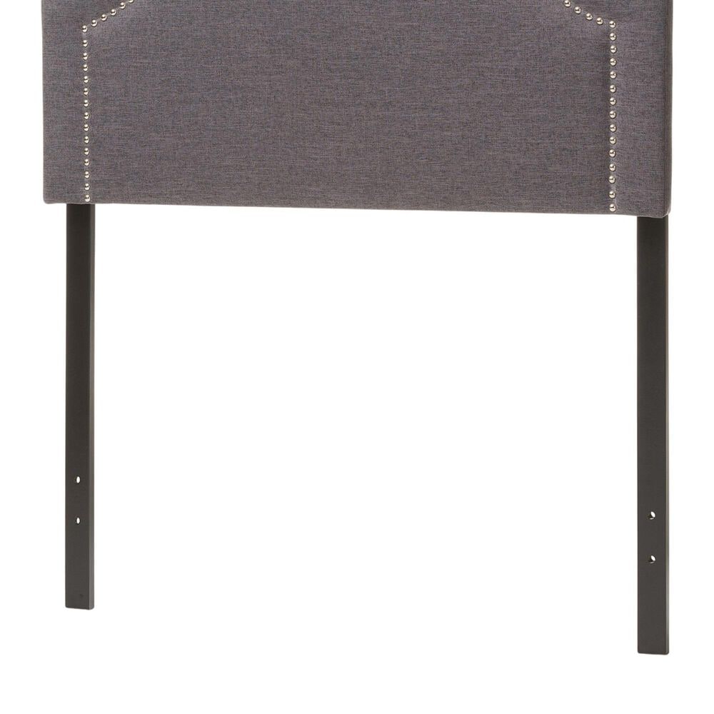 Baxton Studio Rita Twin Upholstered Panel Headboard in Dark Grey, , large