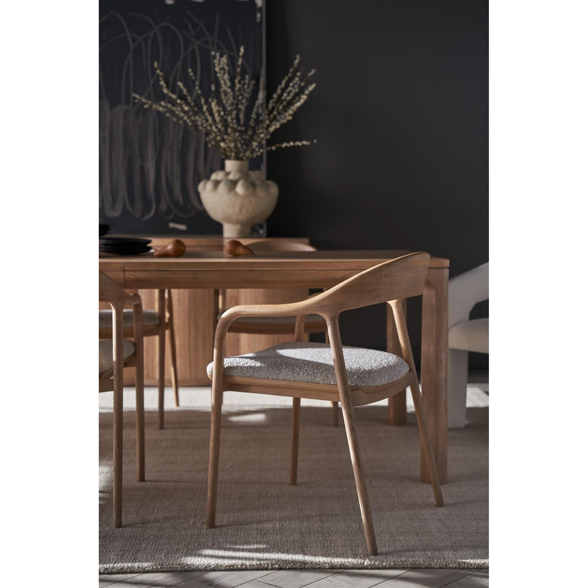 Universal Industries Echo Dining Arm Chair in Natural Oak | NFM