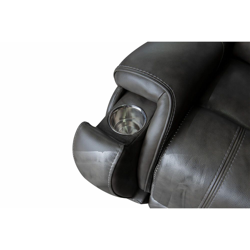 MotoMotion Zion 6-Piece Power Reclining Curved Sectional with Power Headrest in Rainier Steel, , large