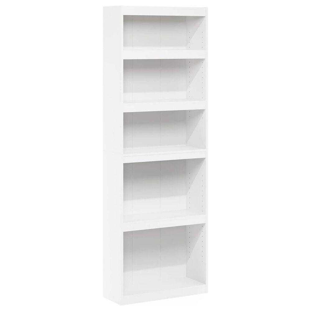 HOMLUX Enhanced Home 5-Tier Shelf Bookcase in White, , large