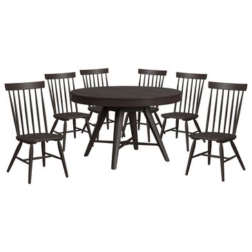 Hawthorne Furniture Bayside 7-Piece Round Dining Set in Black, , large