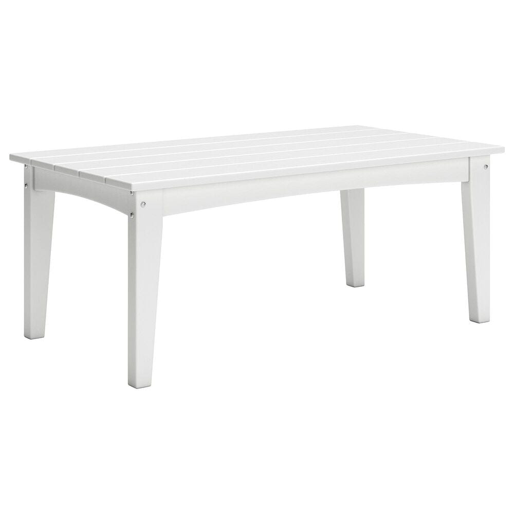Ashley Hyland Wave Patio Rectangular Coffee Table in Bright White, , large