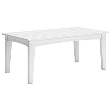 Ashley Hyland Wave Patio Rectangular Coffee Table in Bright White, , large