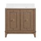 37B Kinsale 36" Single Bathroom Vanity Cabinet in Walnut Drift with White Composite Stone Top and Backsplash, , large