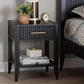 Baxton Studio Primrose 1-Drawer Nightstand in Black, , large