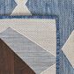 Nourison Positano Geometric Navy Blue 7" x 10" Indoor/Outdoor Area Rug, , large