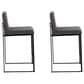 Lumisource Fuji High Back Counter Stool with Charcoal Fabric Cushion in Black (Set of 2), , large