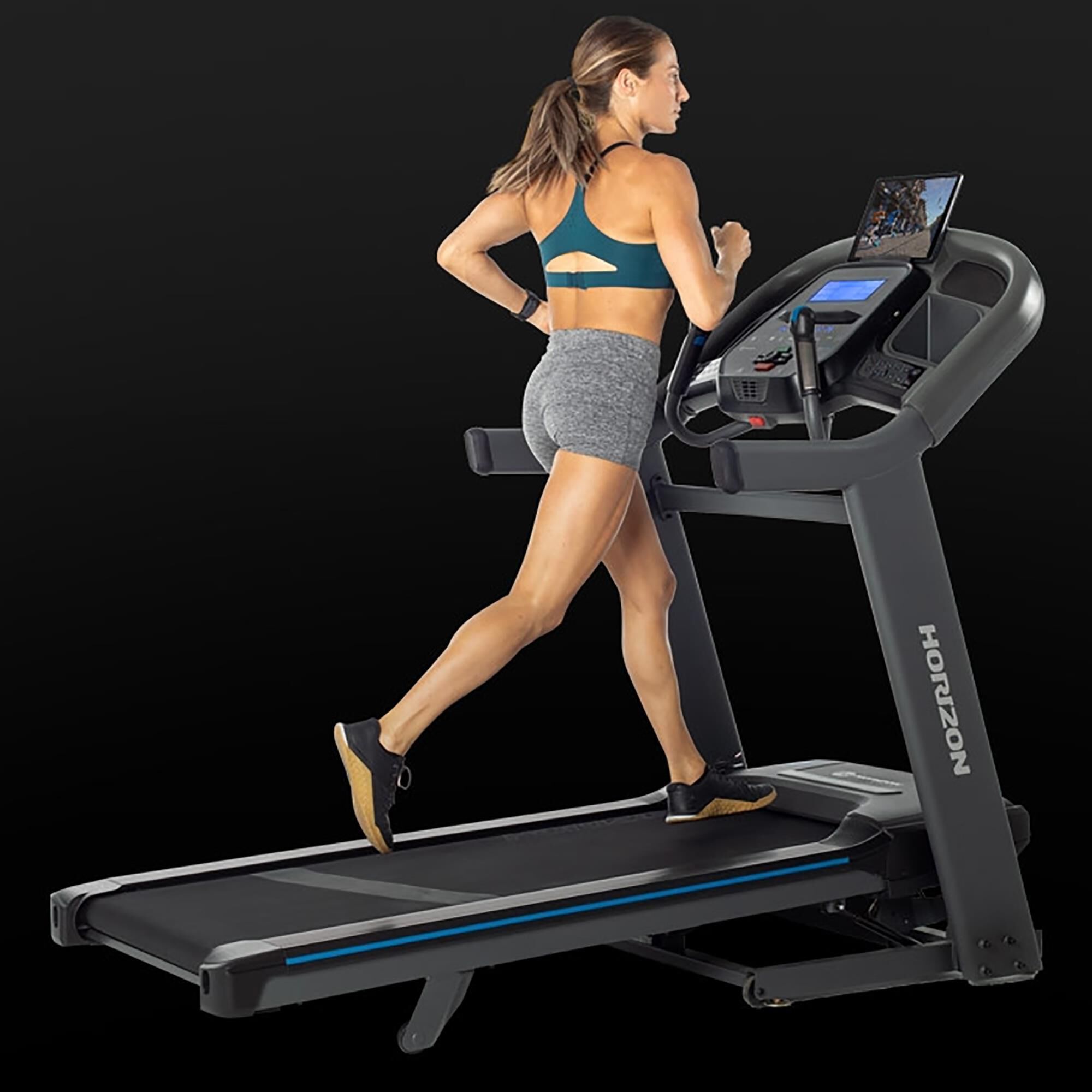 Horizon 7.4 AT Folding Treadmill in Black