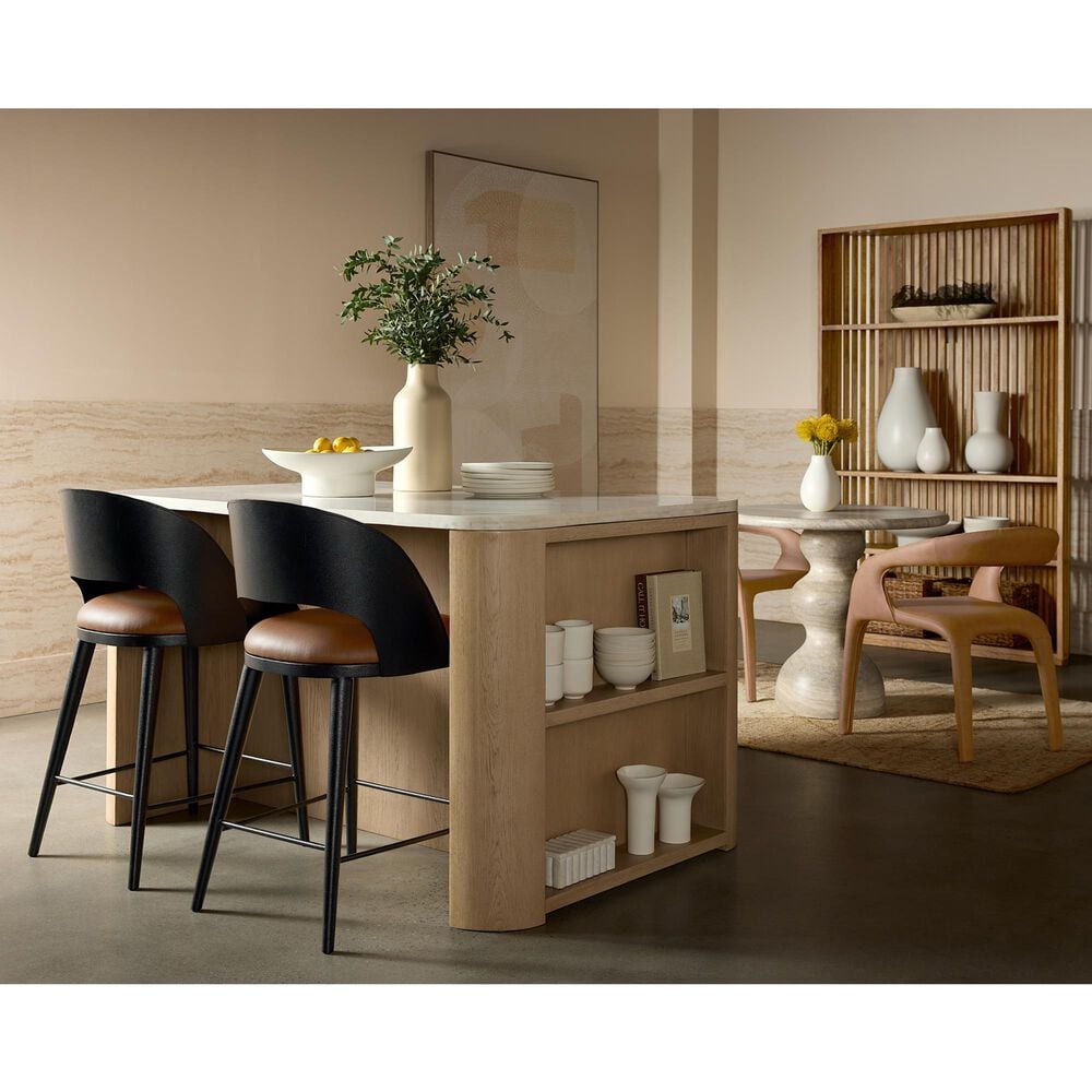 Club Collection By Sunpan Romilly Kitchen Island in Light Wash and White, , large
