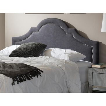 Baxton Studio Rita Full Upholstered Headboard in Dark Grey, , large