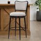 Armen Living Baxter Swivel Bar Height Stool in Cream, , large