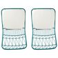 Hearth and Haven Niez Outdoor Counter Stool with Ivory Cushion in Teal (Set of 2), , large