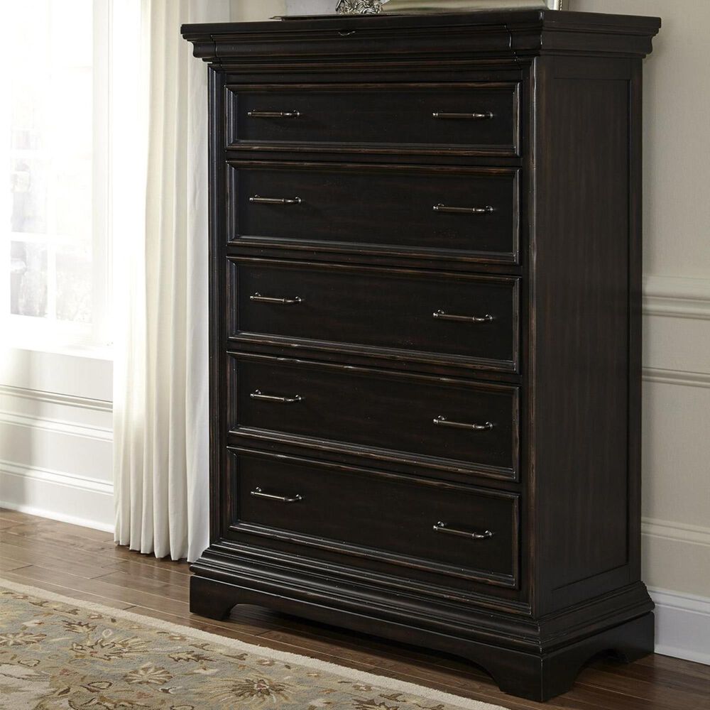at HOME Caldwell Chest in Caldwell Dark Brown with Black, , large