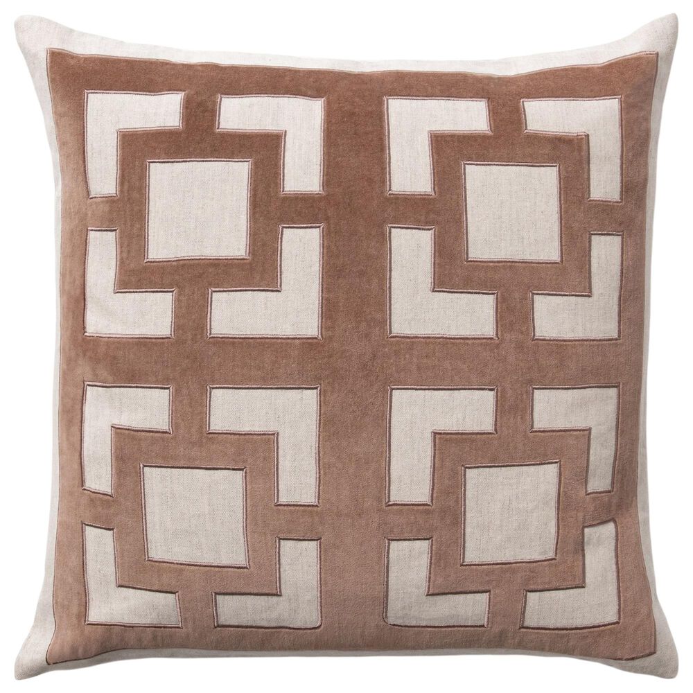 Classic Home VC Corbin 22" x 22" Throw Pillow in Frothed Brown, , large