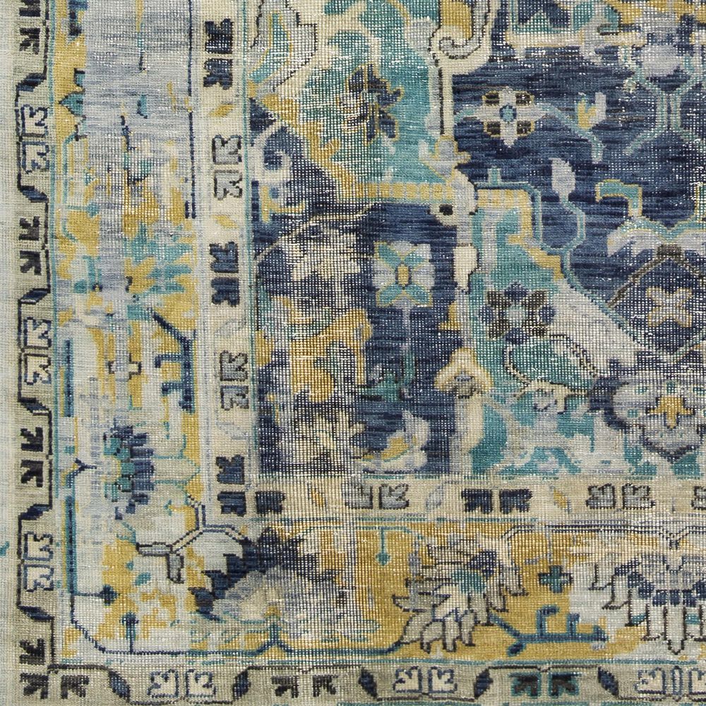 Surya Festival 2&#39; x 3&#39; Denim, Ink Blue, Teal, Tan and Ivory Area Rug, , large