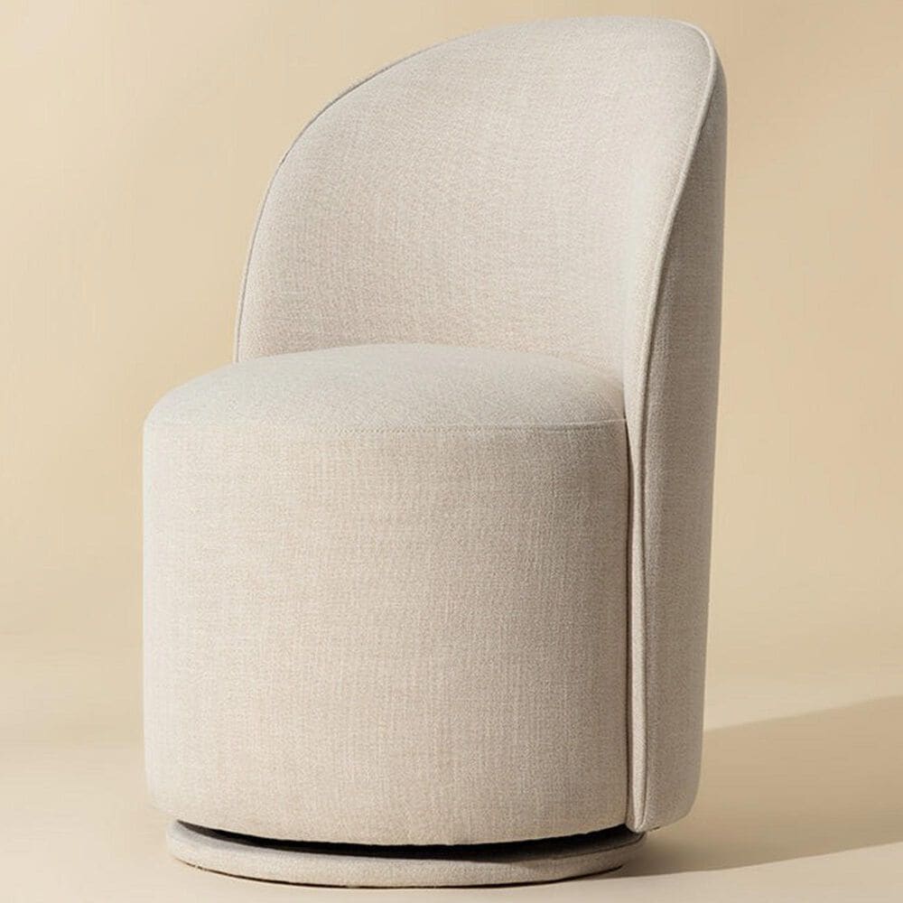 37B Cavoli Swivel Dining Side Chair in Effie Linen, , large