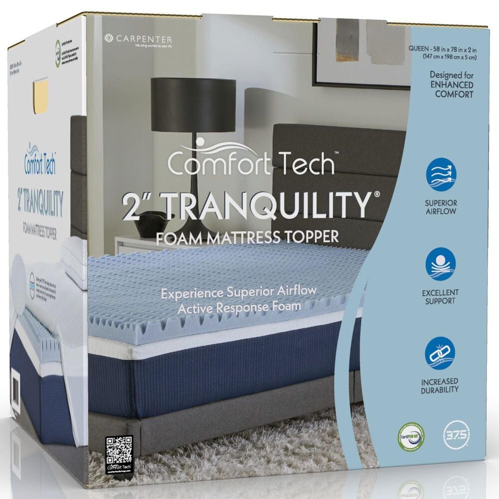 Carpenter Company 2" Convoluted Twin Mattress Topper, , large