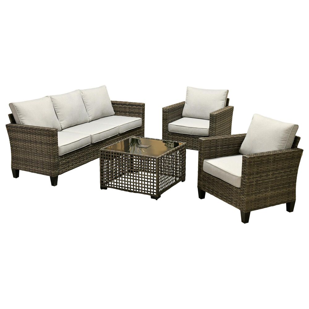 HOMLUX 4-Piece Outdoor Sofa Set in Grey, , large