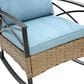 Hearth and Haven 3-Piece Outdoor Rocking Chair Set with Side Table in Blue, , large