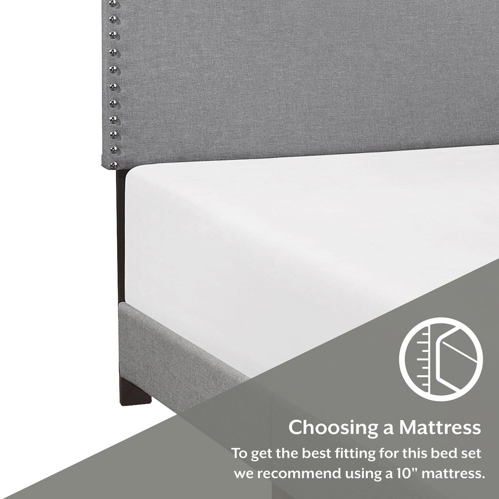 The Monday Company Twin Upholstered Bed in Gray, , large