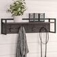 RiverRidge Home Afton 4-Hook Wall Shelf in Dark Weathered Woodgrain and Black, , large