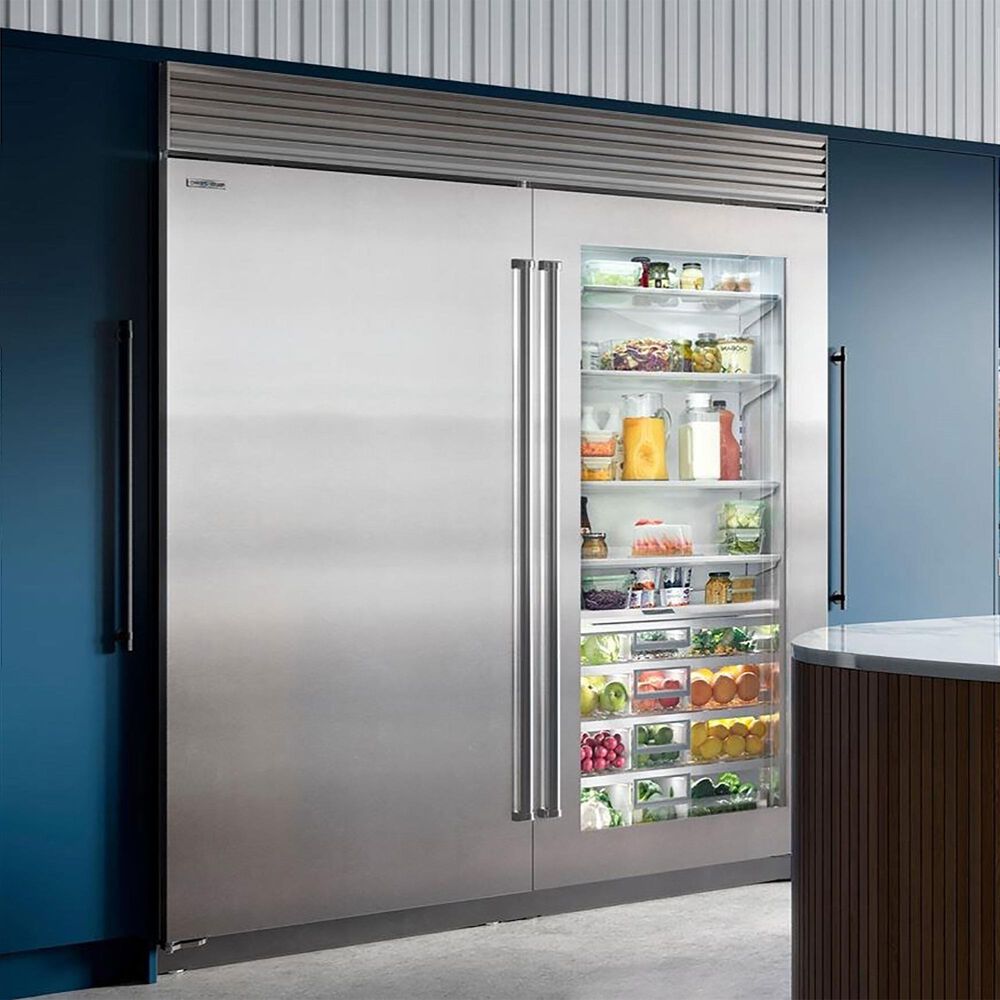 Sub Zero 22.9 Cu. Ft. Built-In Refrigerator with Glass Door and Right Hinge in Stainless Steel, , large
