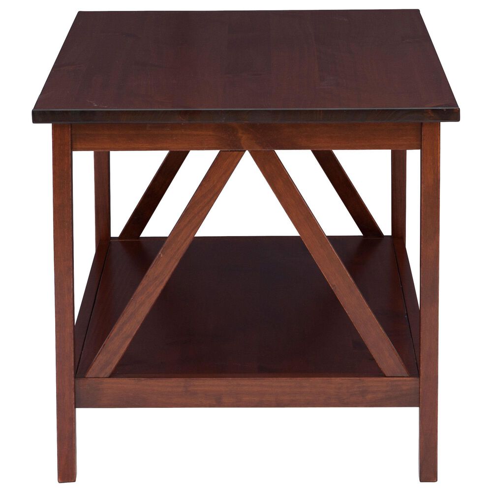 Linon Home Decor Trenton Coffee Table in Antique Tobacco, , large