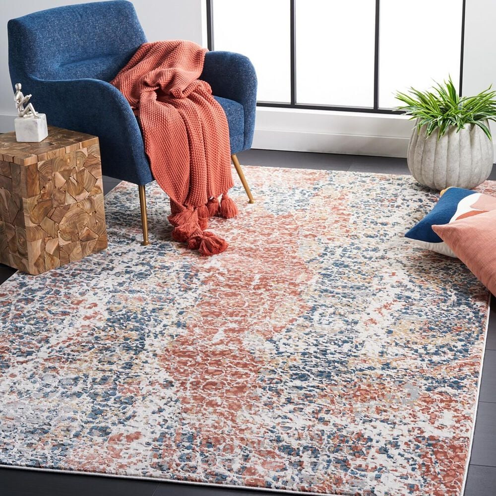 Safavieh Invista 8&#39; x 10&#39; Navy and Rust Area Rug, , large