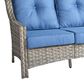 HOMLUX Outdoor Wicker Conversation Sofa in Diamond Blue, , large