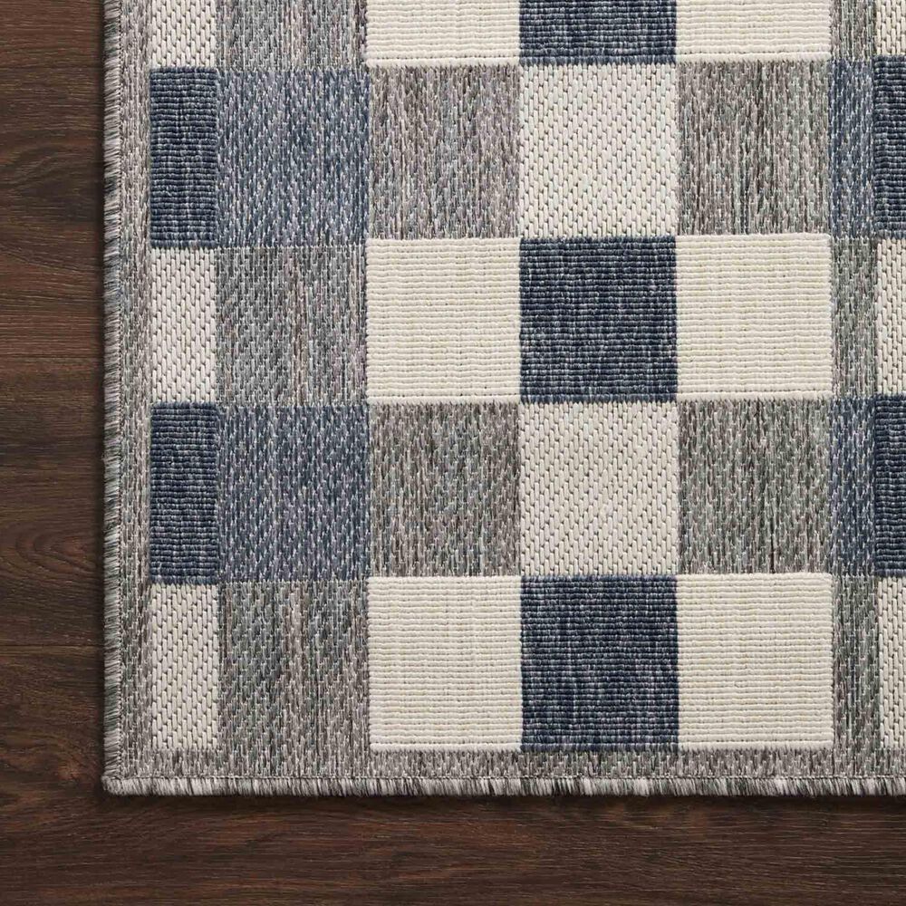 Loloi II Rainier 3&#39;11&quot; x 5&#39;11&quot; Ivory and Denim Indoor/Outdoor Area Performance Rug, , large