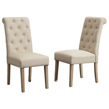 Hearth and Haven Habit Side Chair with Beige Cushion in Tan (Set of 2), , large