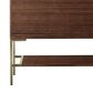 James Martin Vanities Mantova 35.4" Single Vanity in Mid-Century Walnut and Champagne Brass with 3 cm Glossy White Composite Stone Top and Rectangular Sink, , large