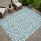 Dalyn Rug Company Soft Essentials Floral Teal 8" x 10" Indoor/Outdoor Area Rug, , large