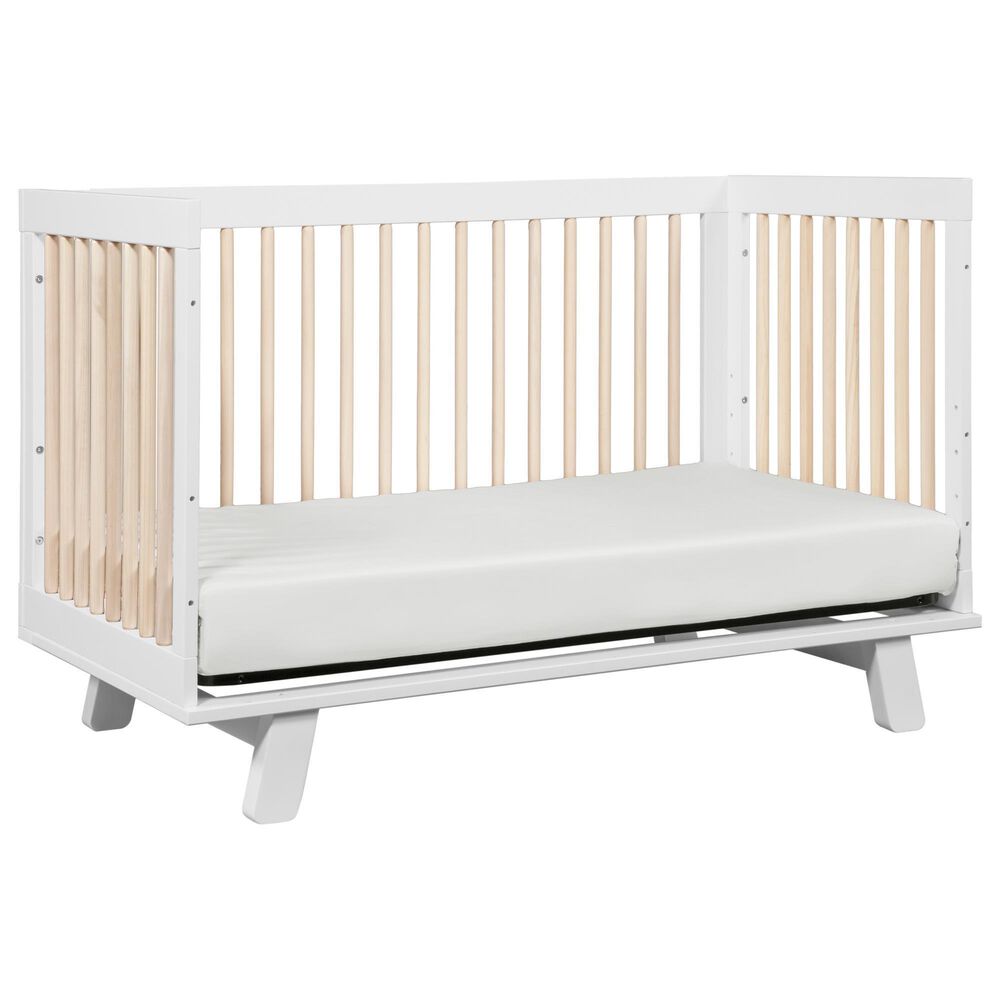 Babyletto Hudson Crib and 3 Drawer Dresser Set in Washed Natural and White, , large