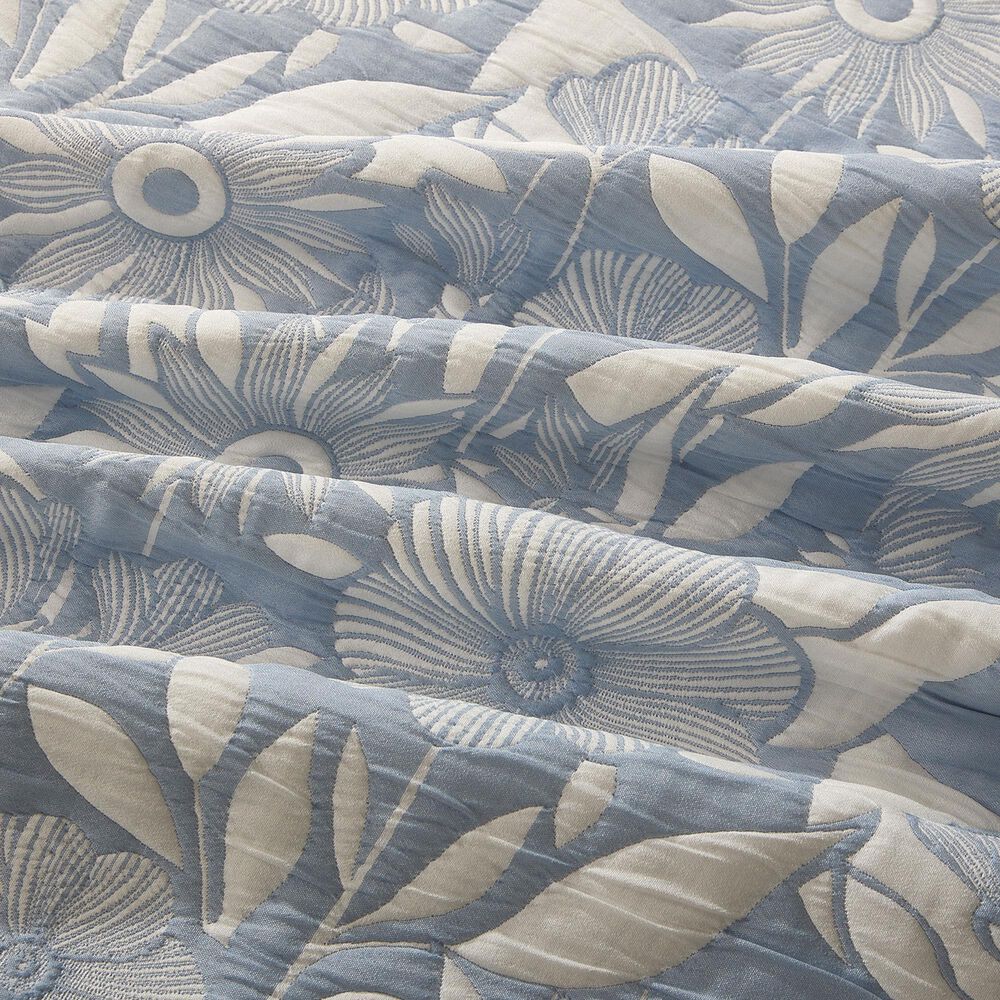 Duke Imports 3-Piece Jacquard Full/Queen Quilt Set in Cornflower Garden, , large