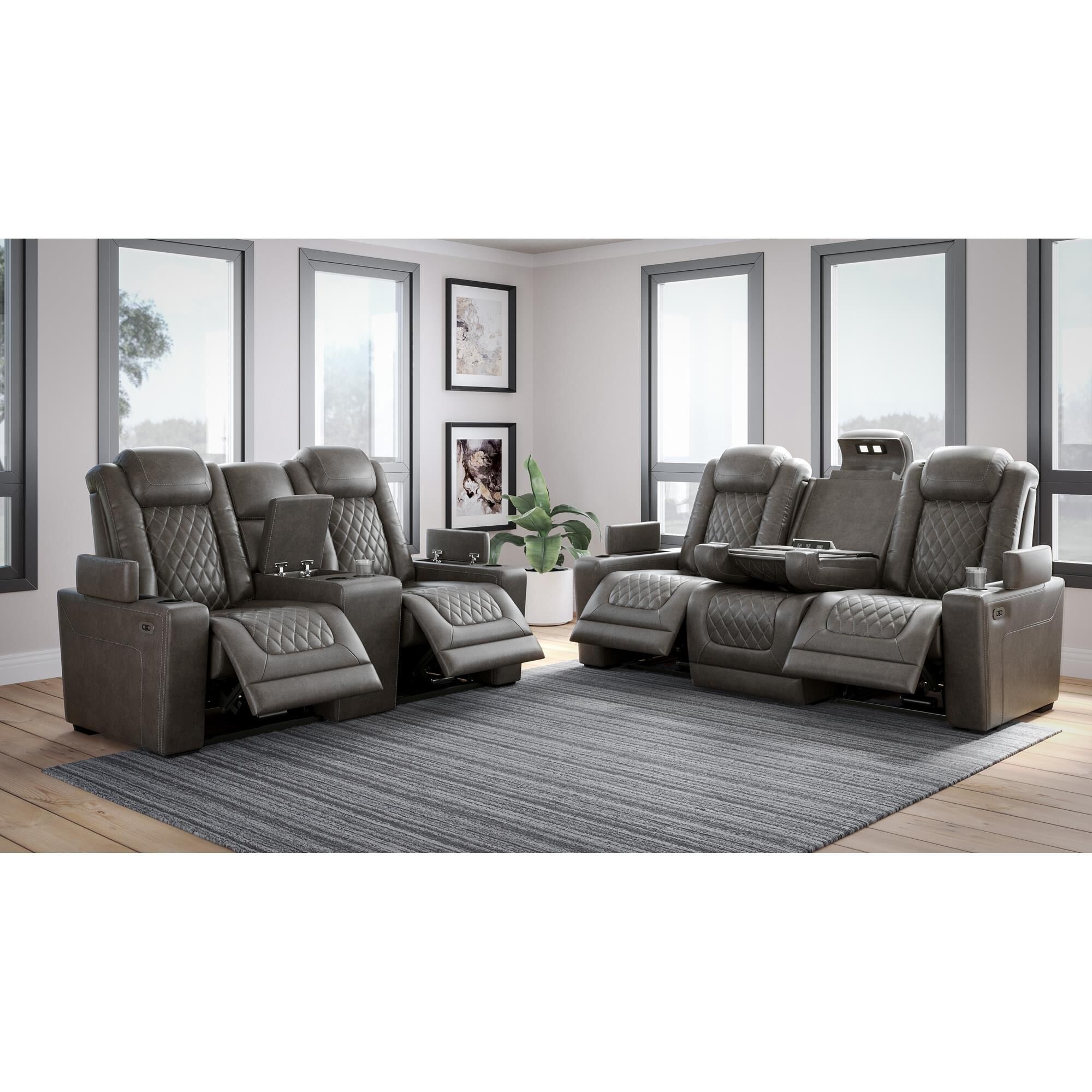 Signature Design by Ashley HyllMont Dual Power Reclining Console