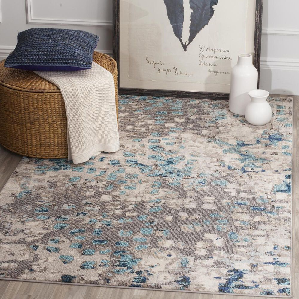 Safavieh Monaco MNC225E-3 3" x 5" Grey/Light Blue Area Rug, , large