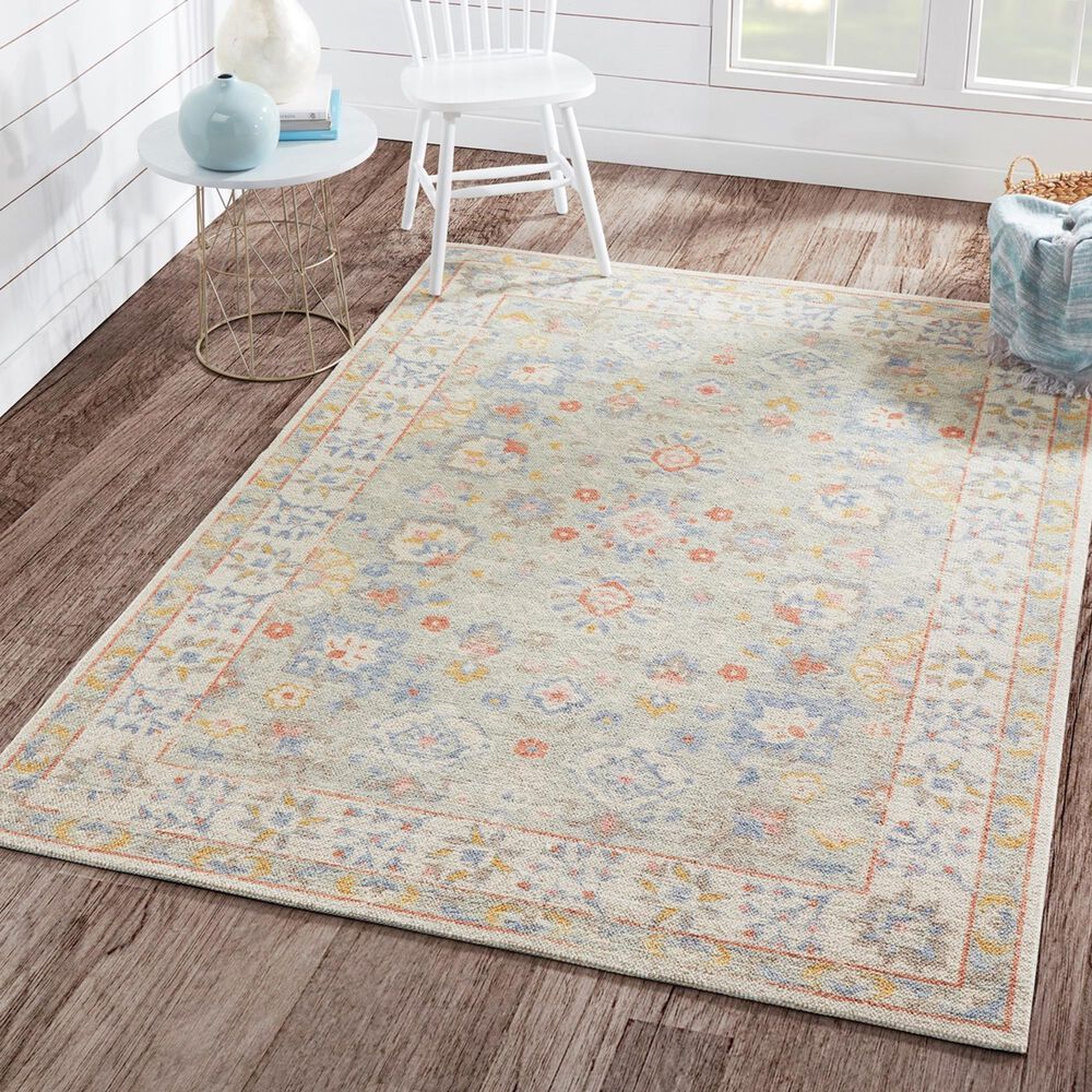 Momeni Anatolia ANA-08 3&#39; x 5&#39; Light Blue Area Rug, , large