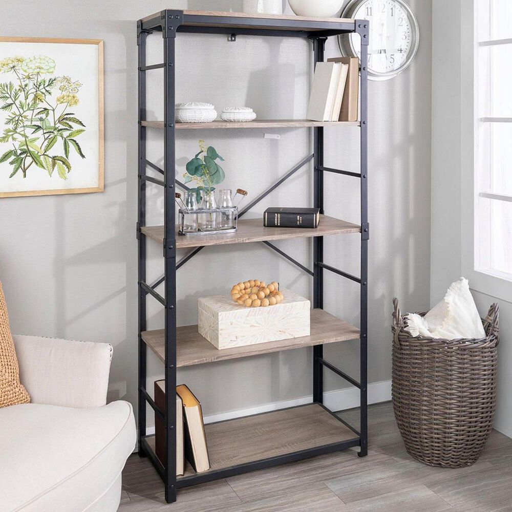 Walker Edison 64" Bookcase in Driftwood, , large