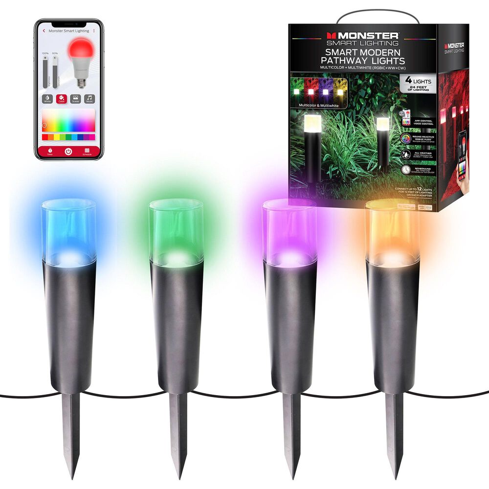 Monster Illuminessence 4-Piece Pathway Light in Multicolor, , large